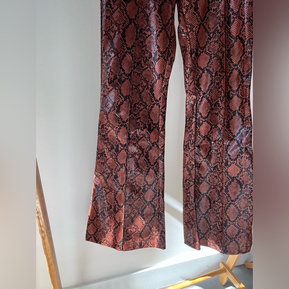 BERSHKA Brown and Black Faux Snake Skin Pants - Picture 2 of 8